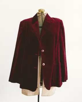 70's Burgundy Velvet Blazer