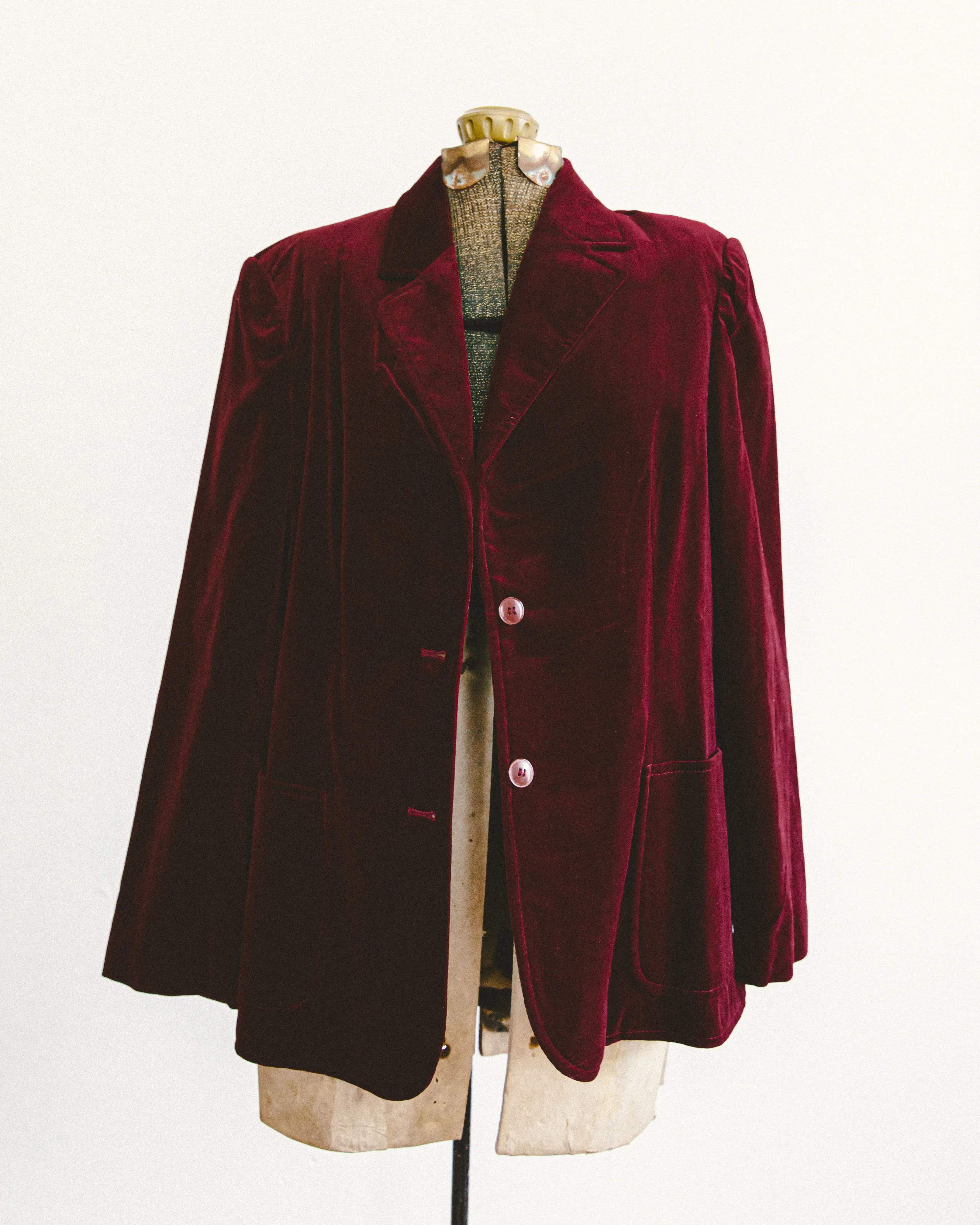 70's Burgundy Velvet Blazer