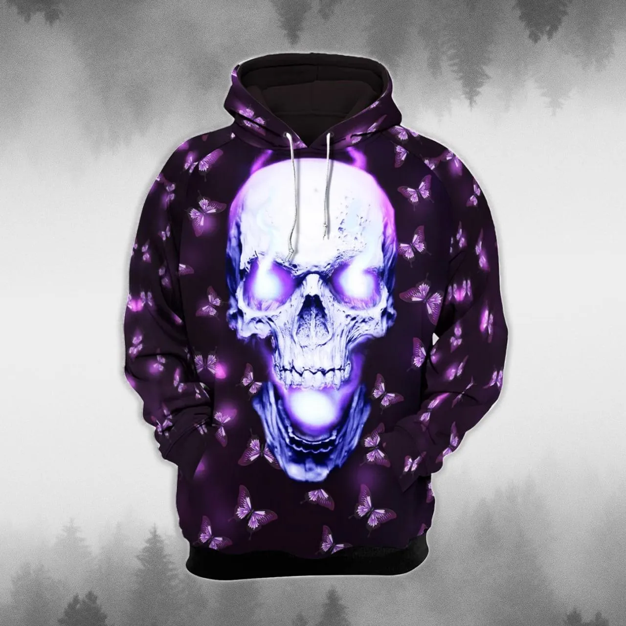 Attractive Butter Smoke Skull Combo Hoodie and Leggings