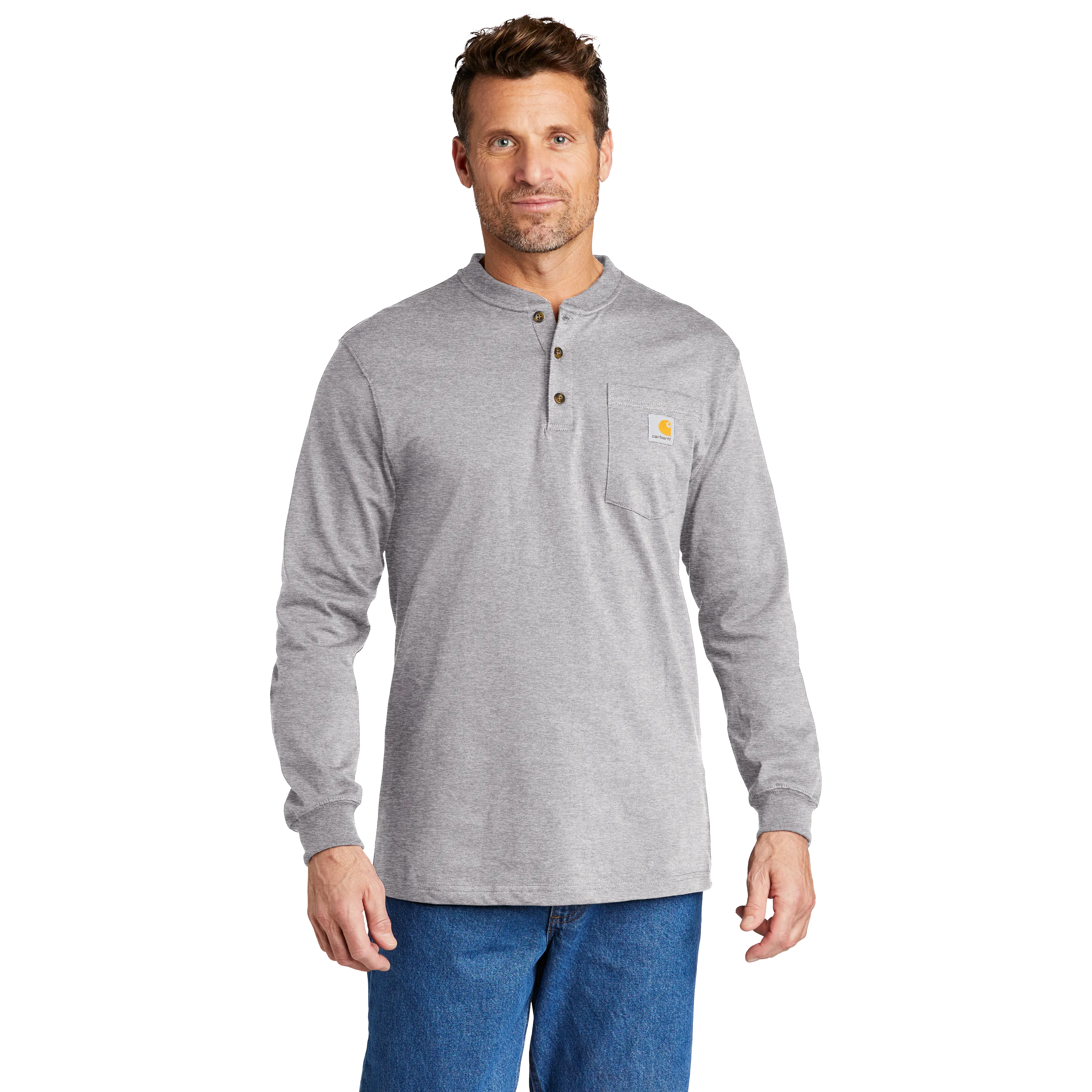 B2422 Long Sleeve Henley T-Shirt