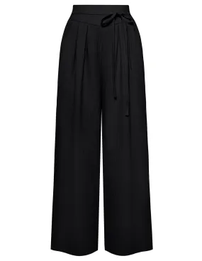 BP Women Vintage Wide Leg Pants Elastic Waist Pleated Palazzo Pants
