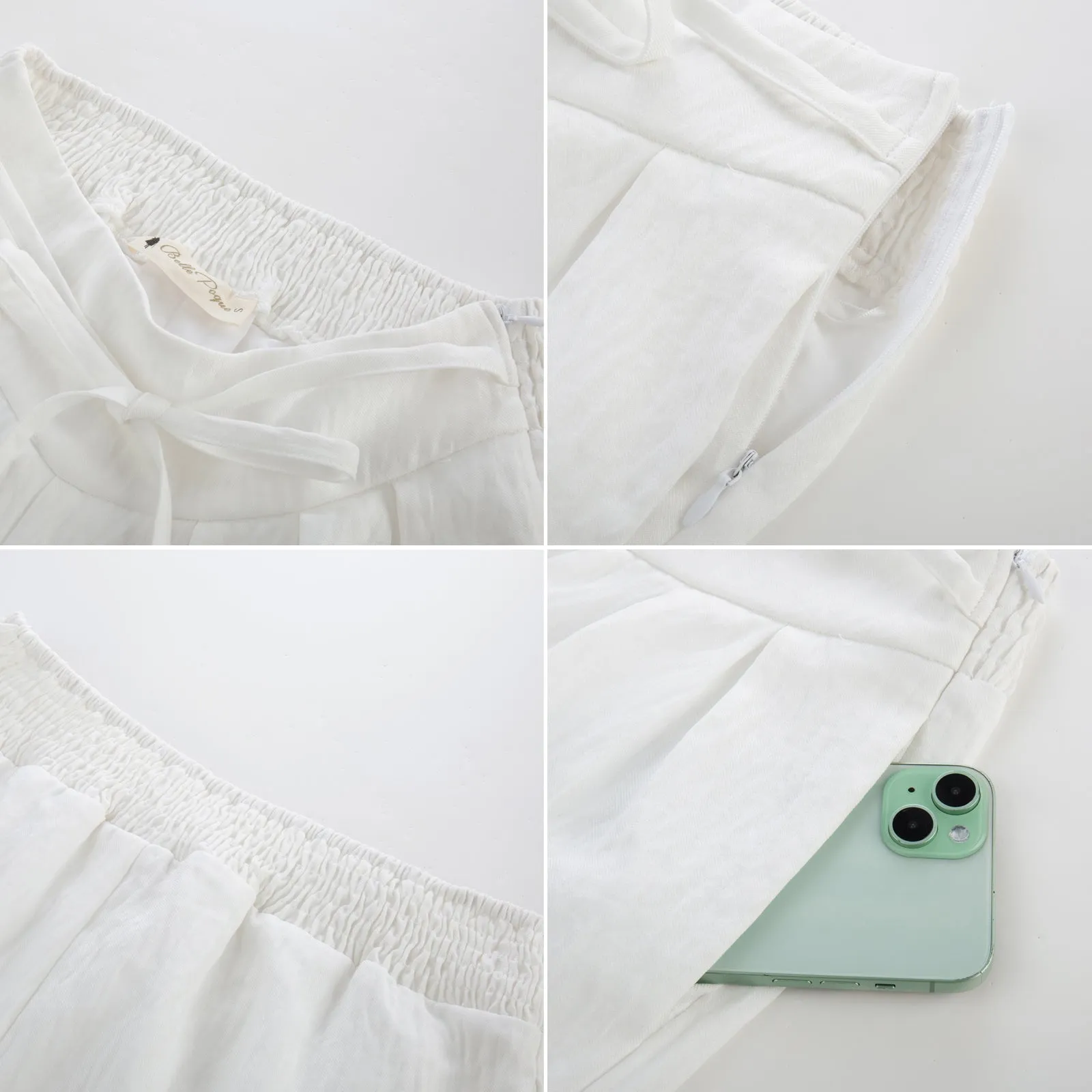BP Women Vintage Wide Leg Pants Elastic Waist Pleated Palazzo Pants