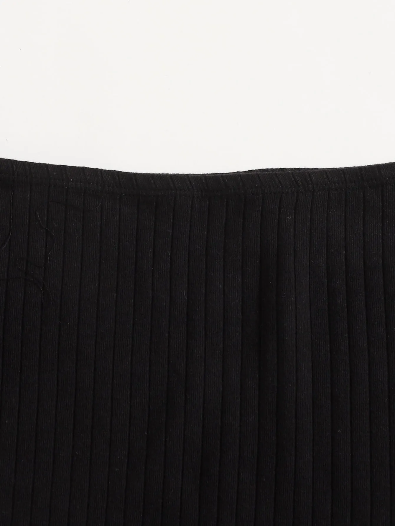 Casual Plain Rib-Knit Short Women Leggings