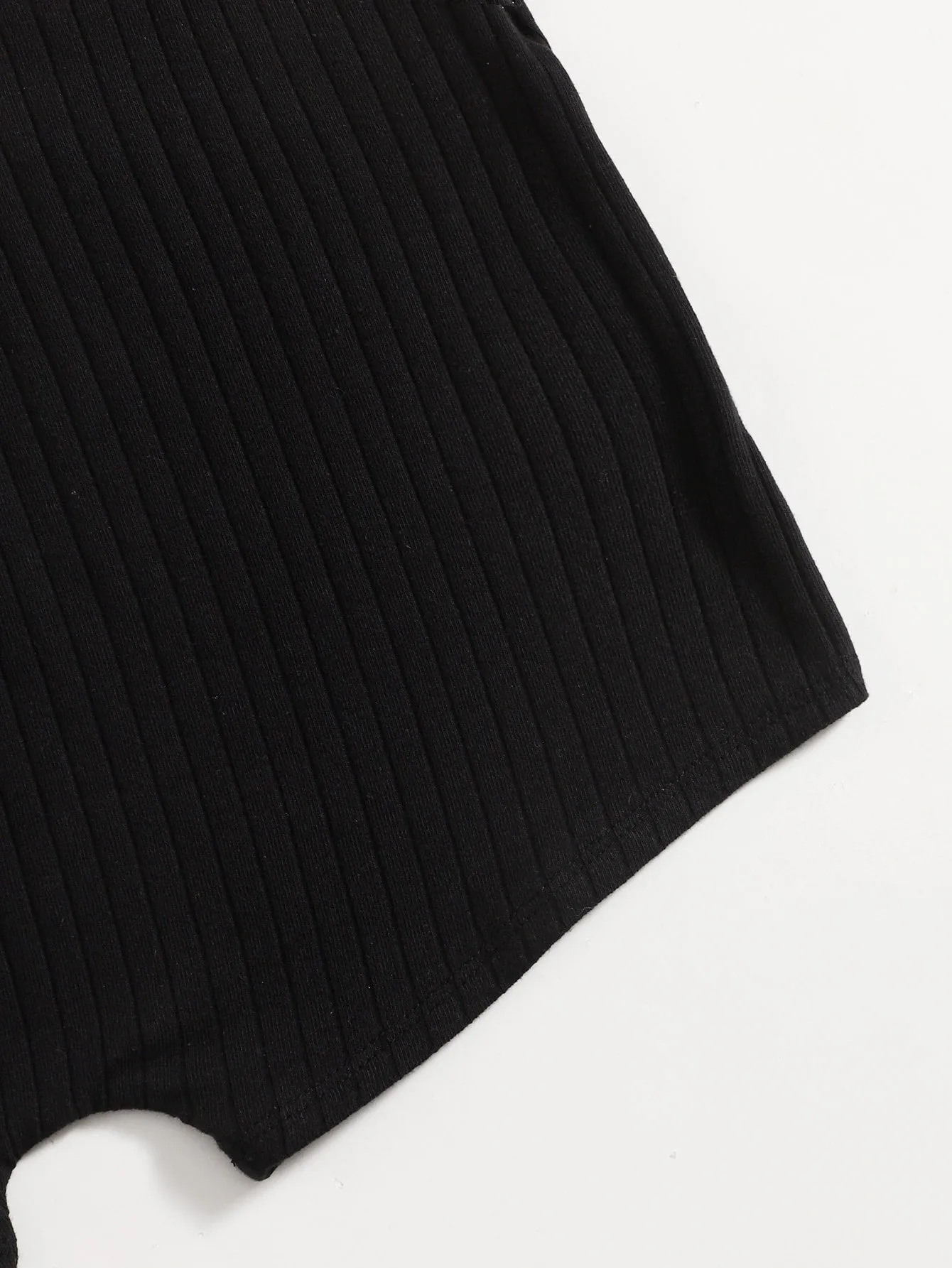 Casual Plain Rib-Knit Short Women Leggings