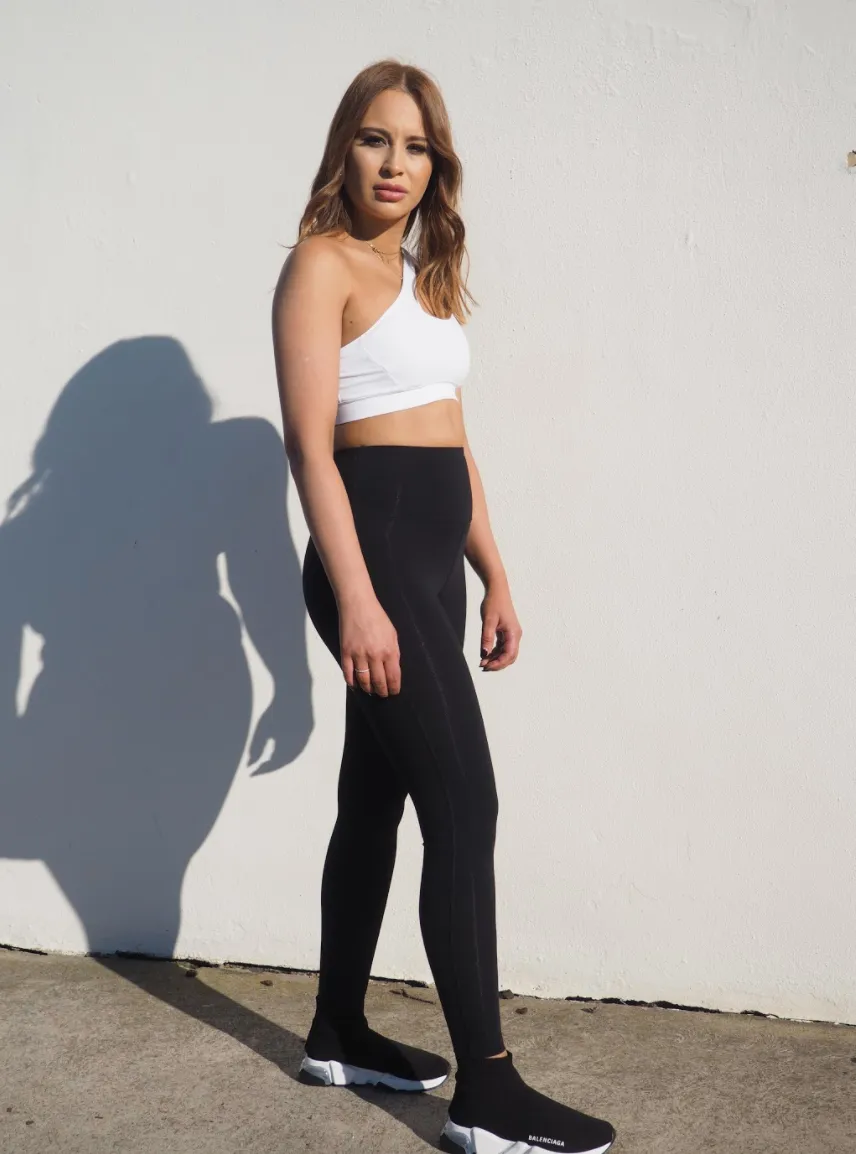 CELINE LEGGINGS // BLACK SHEEN COMPRESSION