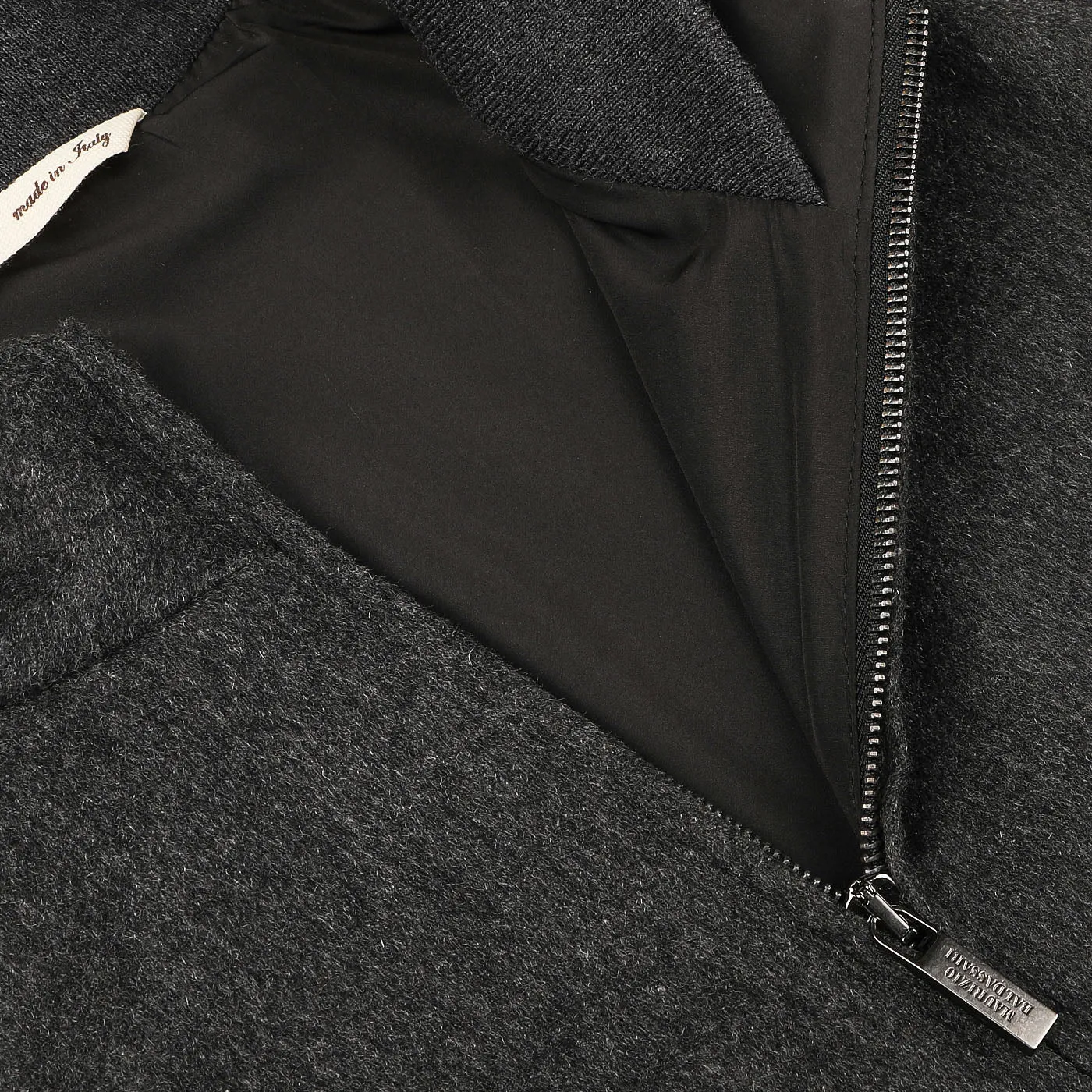 Charcoal Grey Cashmere Zip Blouson