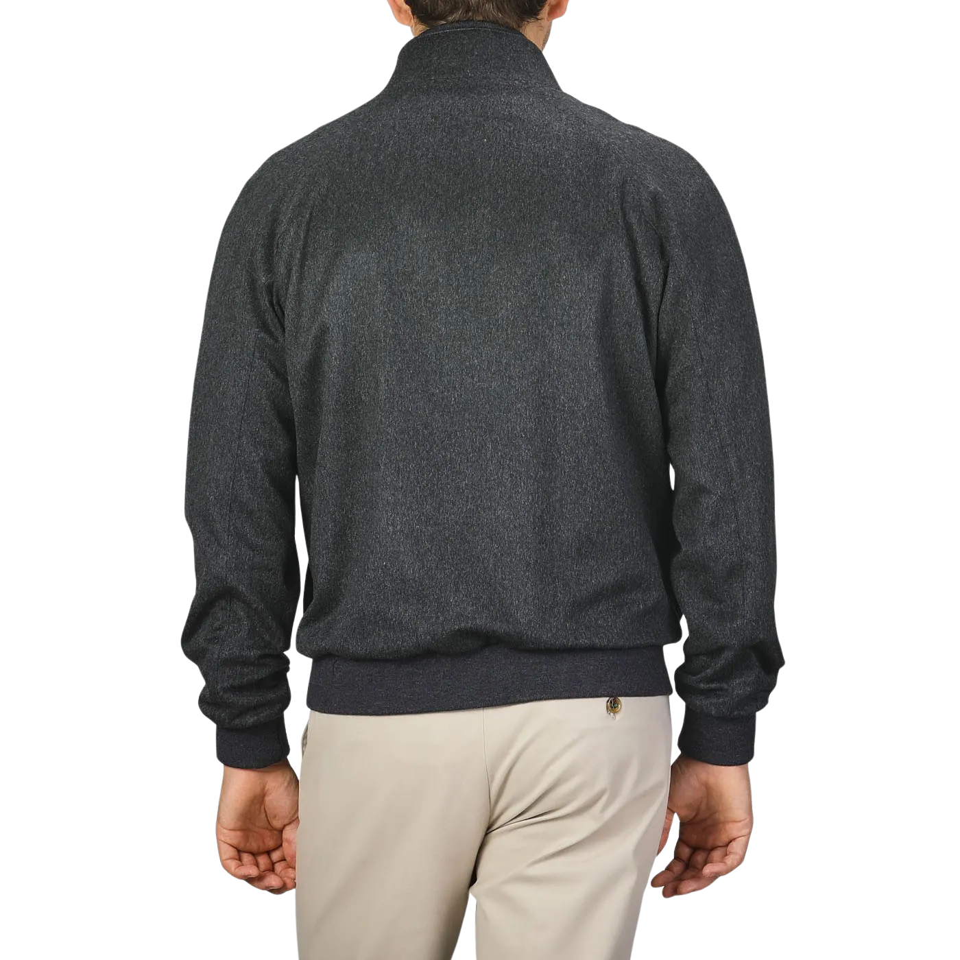 Charcoal Grey Cashmere Zip Blouson