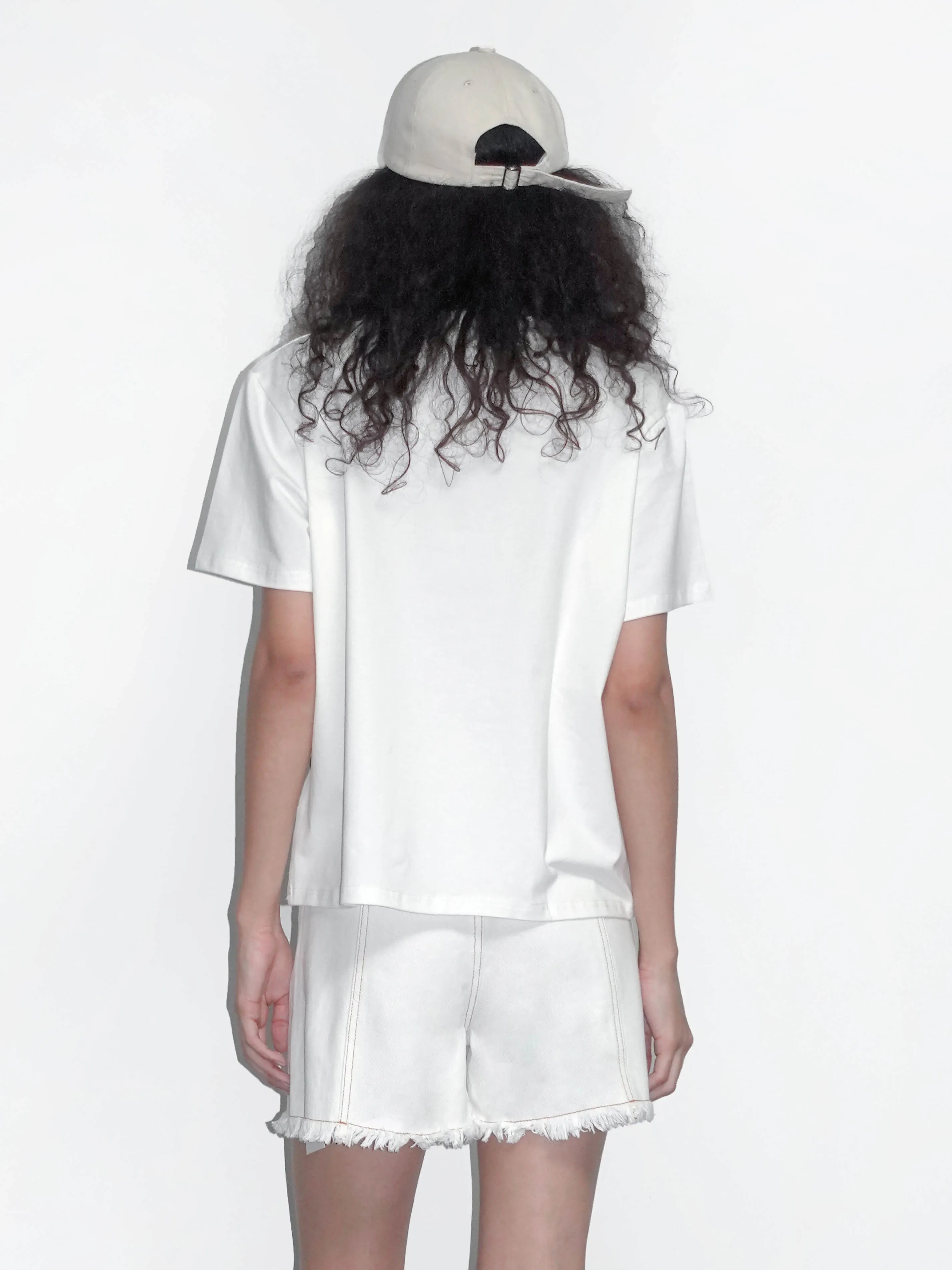 Contrast Color 3D Bow Casual T-shirt