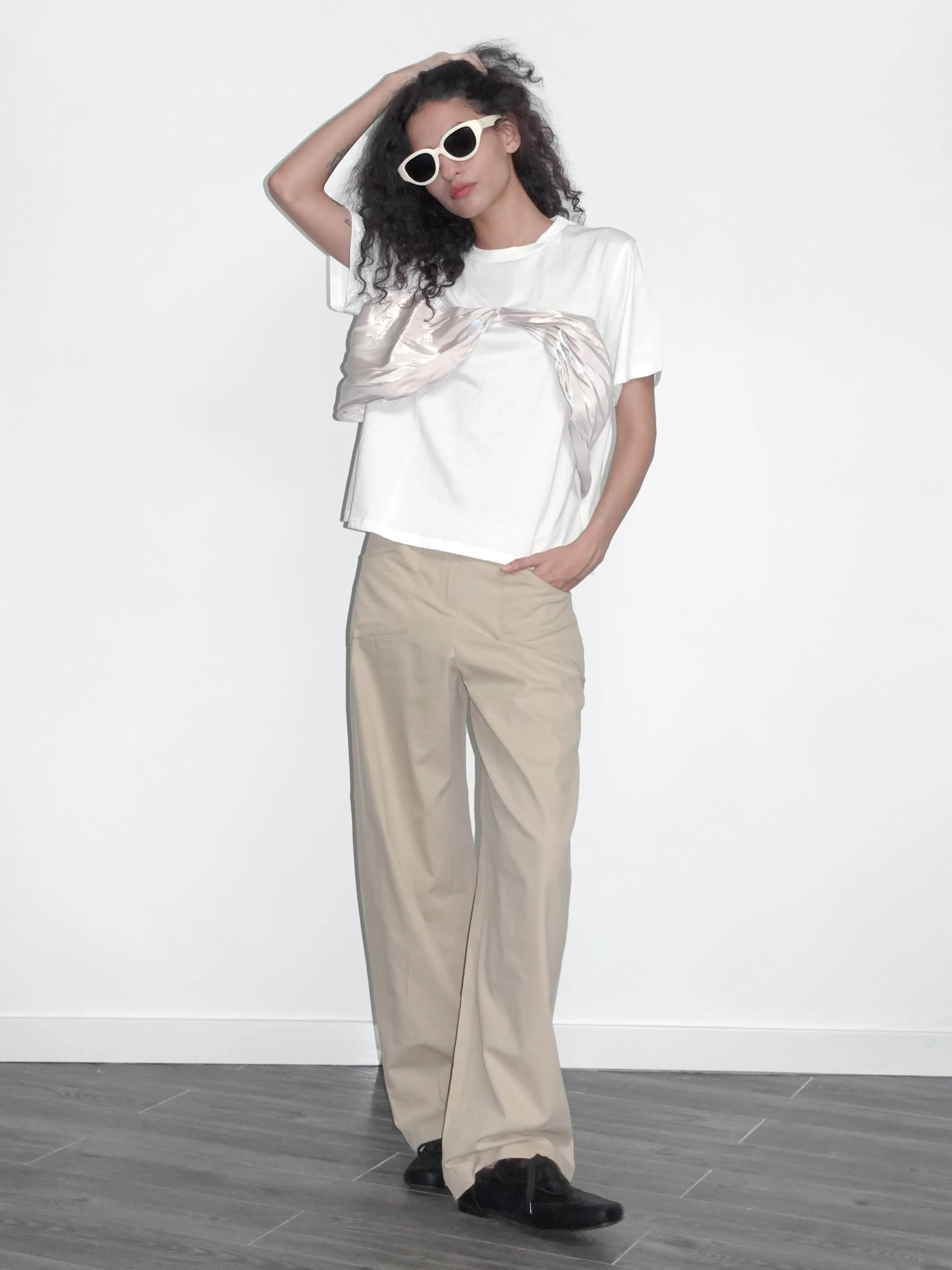 Contrast Color 3D Bow Casual T-shirt