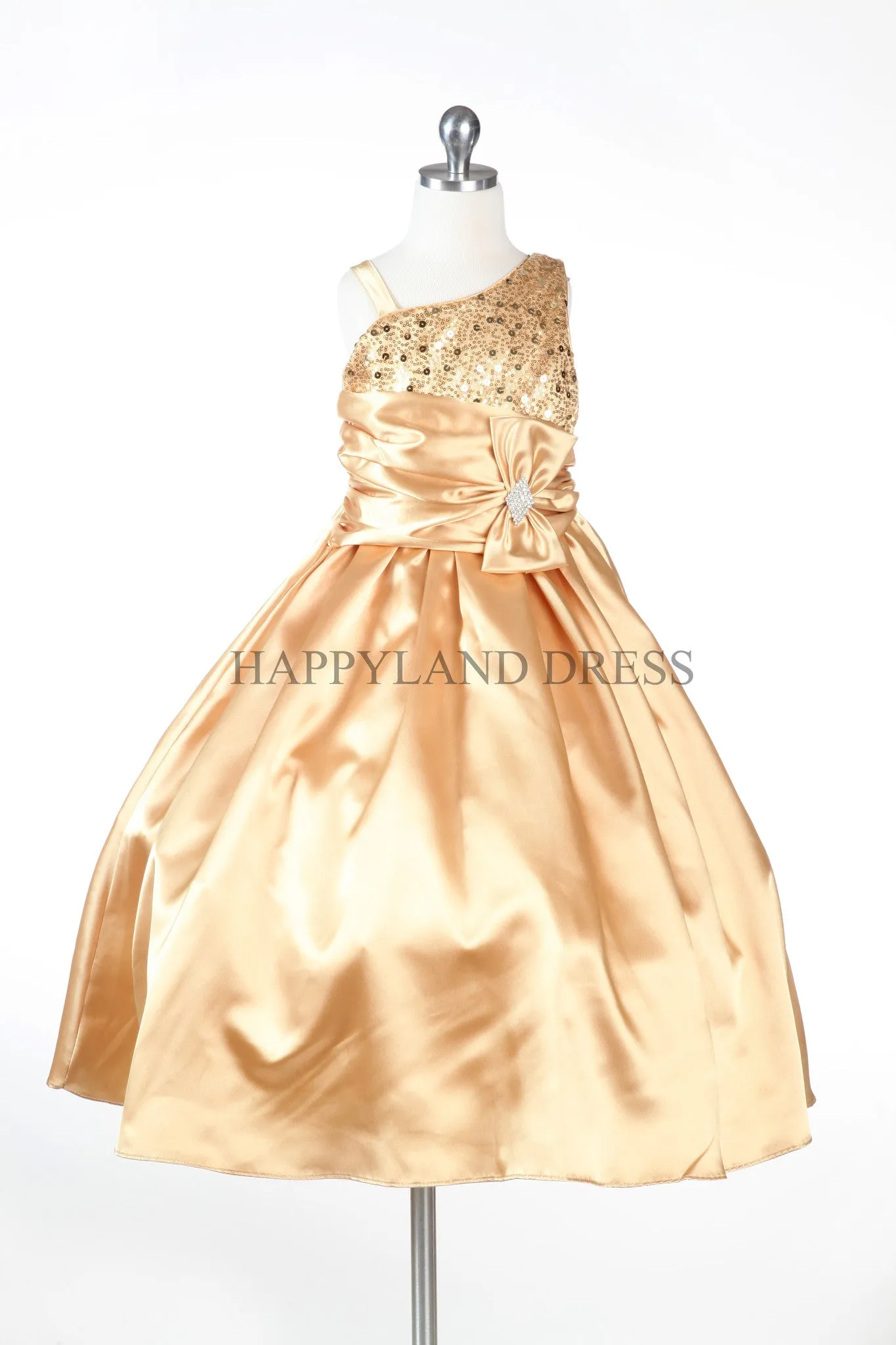 D6744 Sequin with Satin Dress (2 Diff. Colors)
