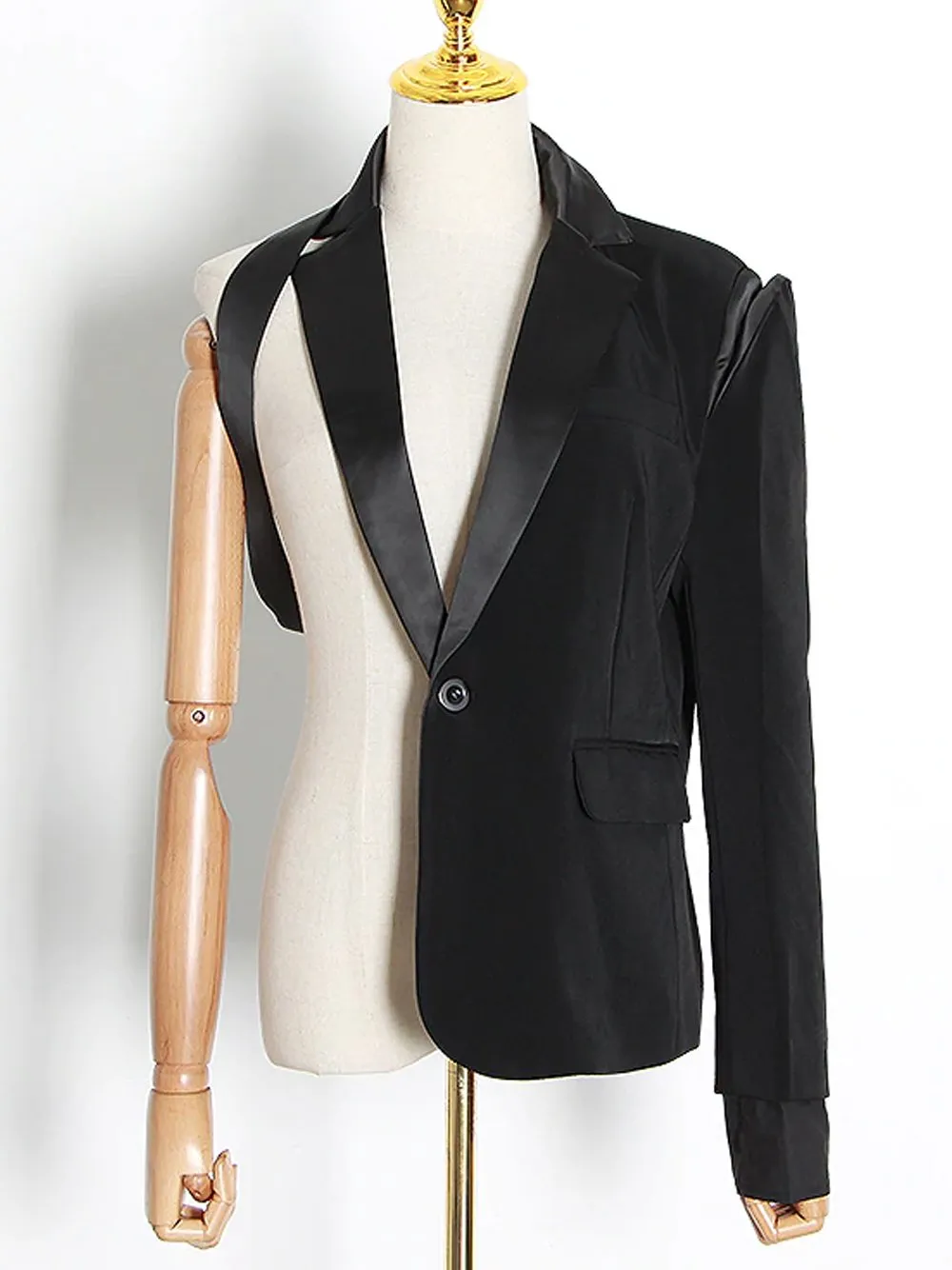 Deconstructed Satin Blazer