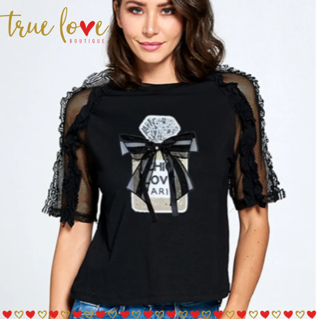 Fashion Sleeve Graphic Top