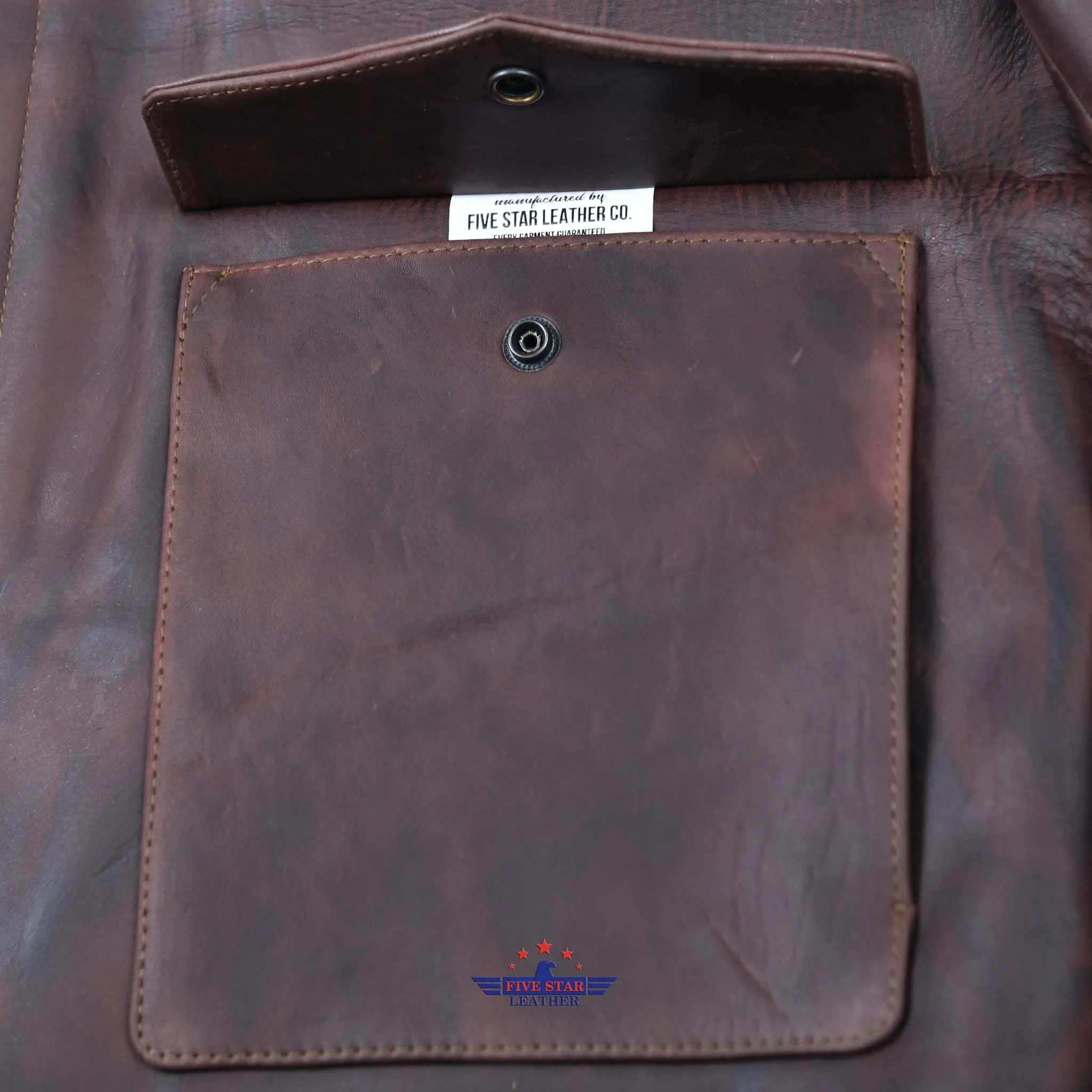 FiveStar leather Crusader Jacket Horse Hide Distressed Brown Leather