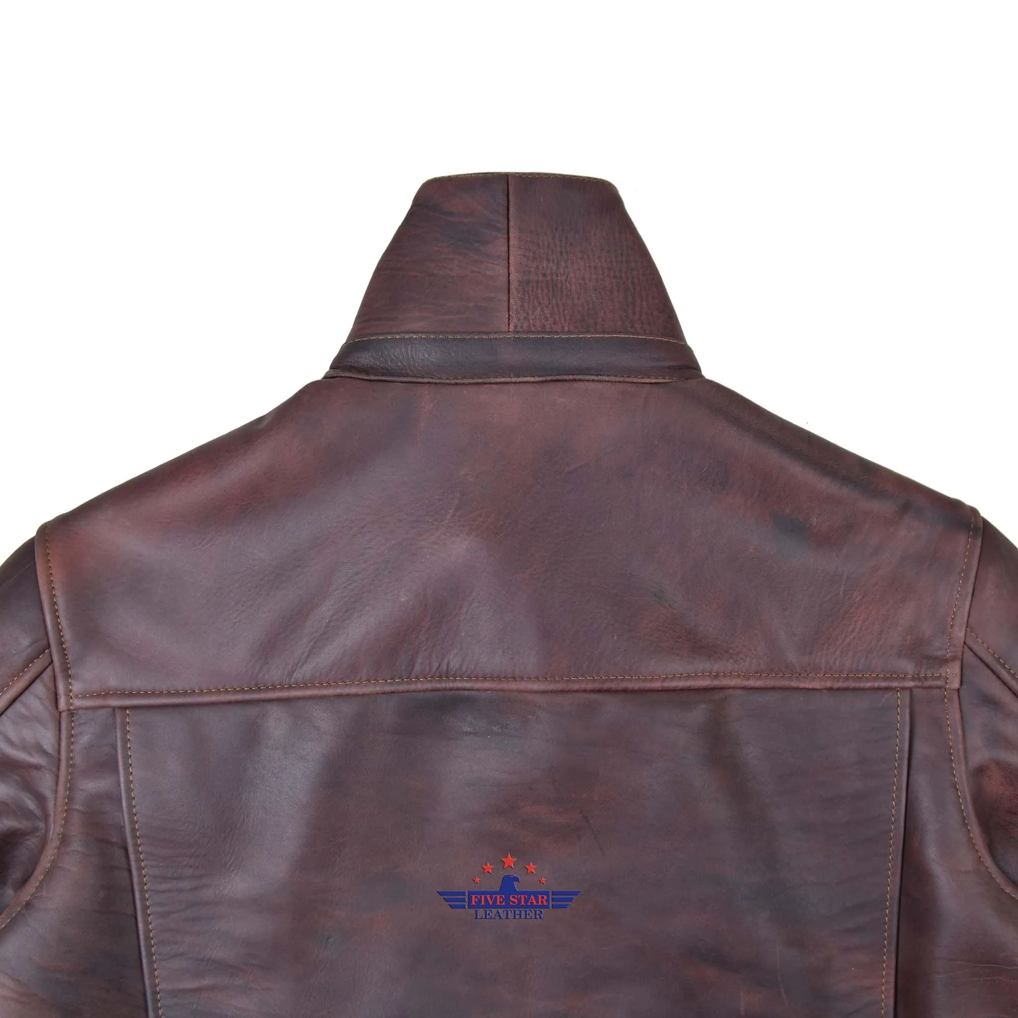 FiveStar leather Crusader Jacket Horse Hide Distressed Brown Leather