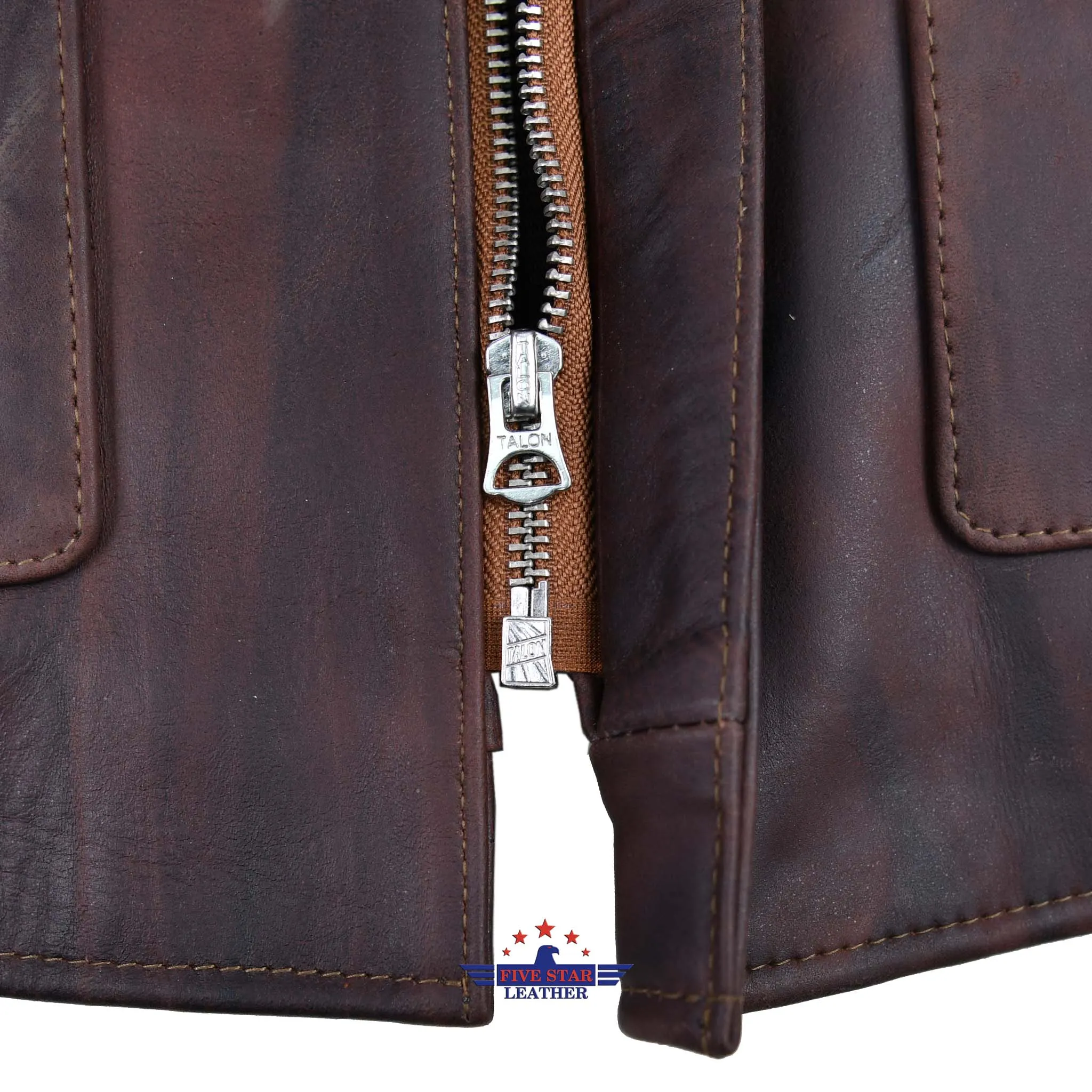 FiveStar leather Crusader Jacket Horse Hide Distressed Brown Leather