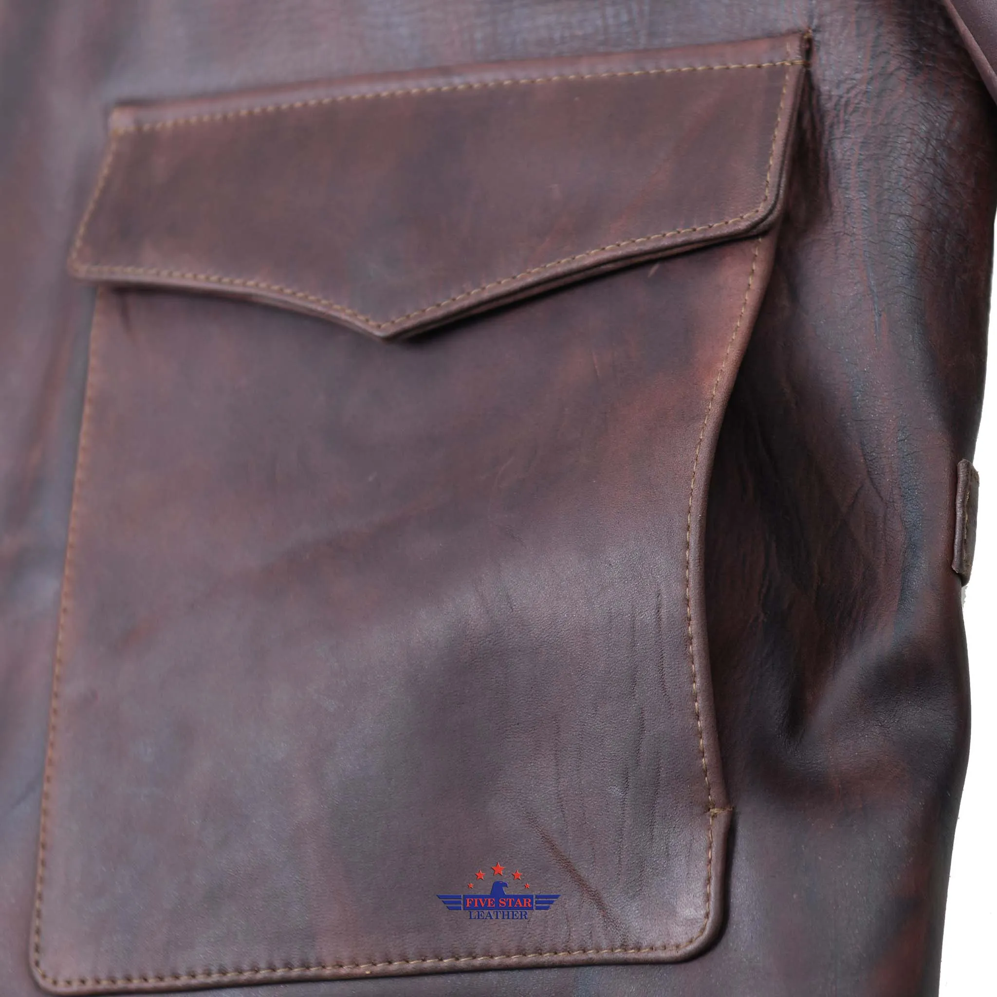 FiveStar leather Crusader Jacket Horse Hide Distressed Brown Leather