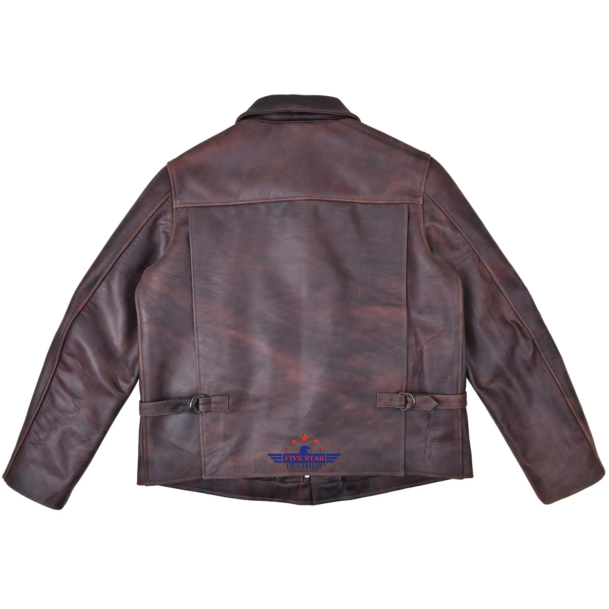 FiveStar leather Crusader Jacket Horse Hide Distressed Brown Leather