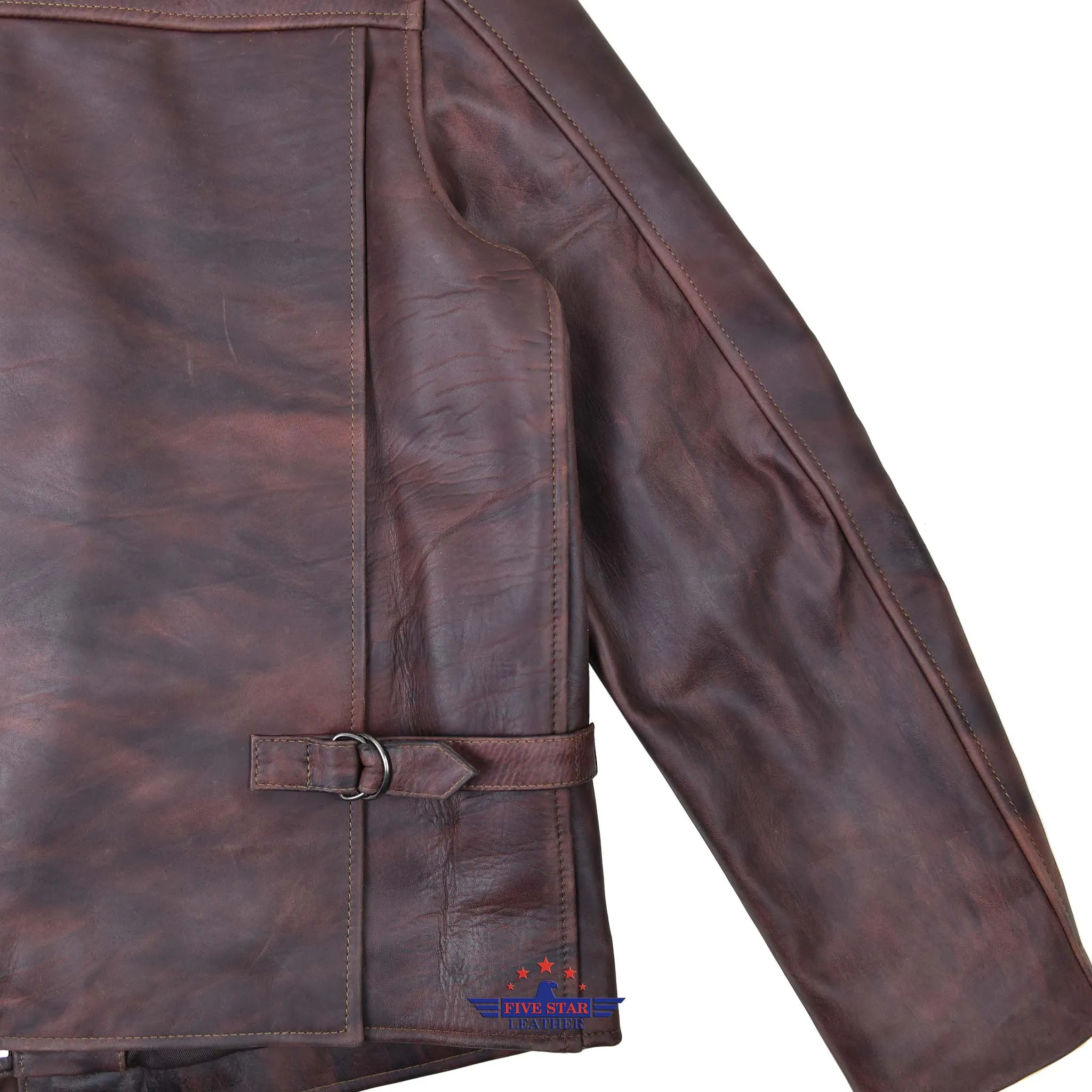FiveStar leather Crusader Jacket Horse Hide Distressed Brown Leather