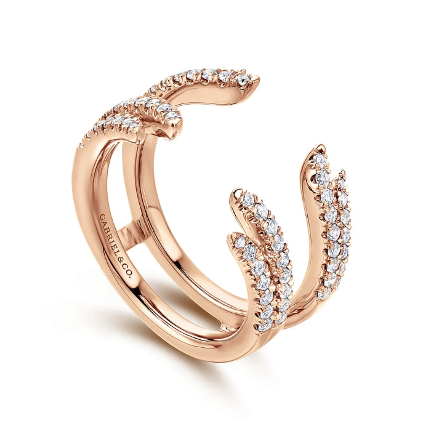 Gabriel & Co. Two Row Diamond "Flair" Enhancer Band