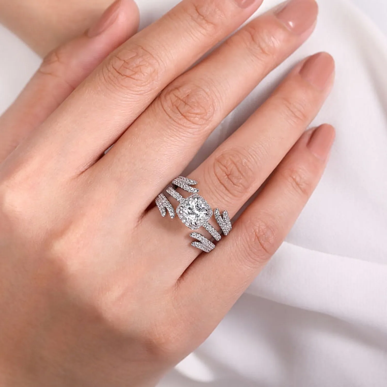Gabriel & Co. Two Row Diamond "Flair" Enhancer Band