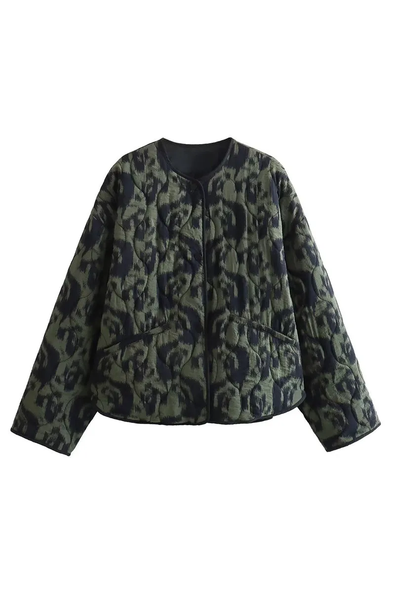 HCS1111 Abstract Allure Quilted Jacket Outerwear