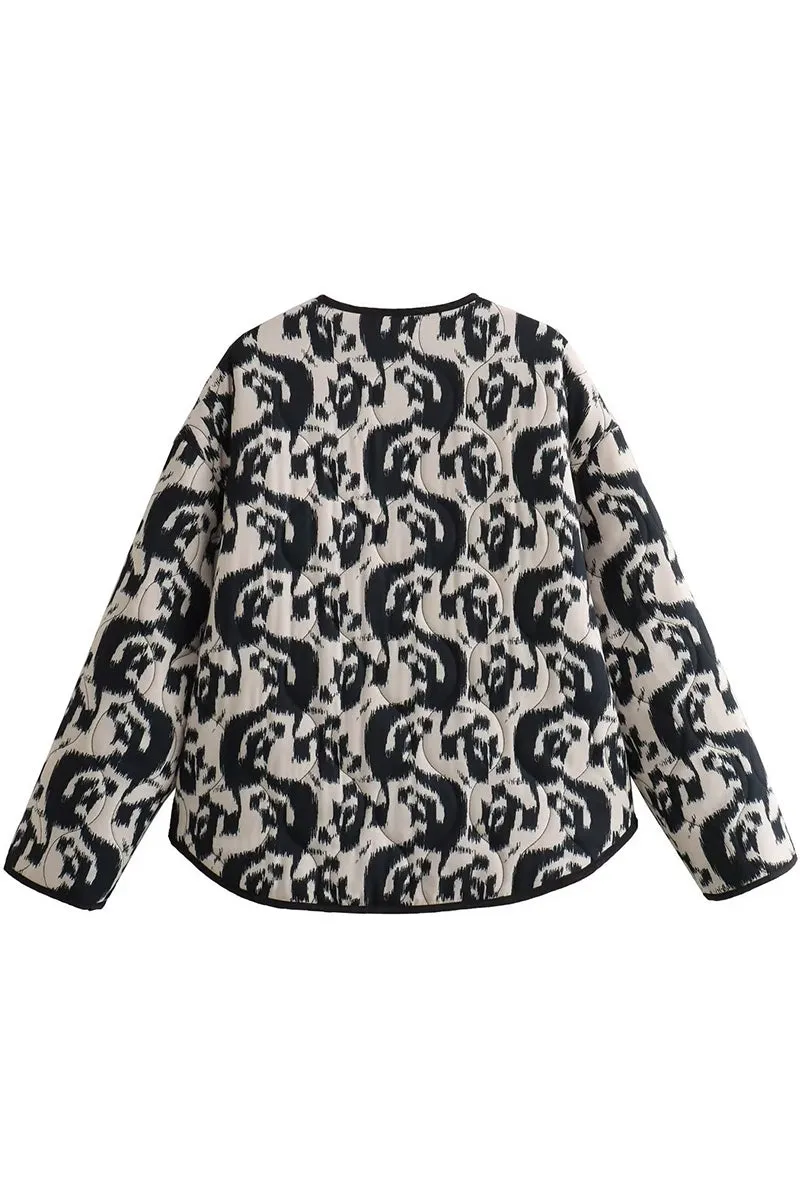 HCS1111 Abstract Allure Quilted Jacket Outerwear