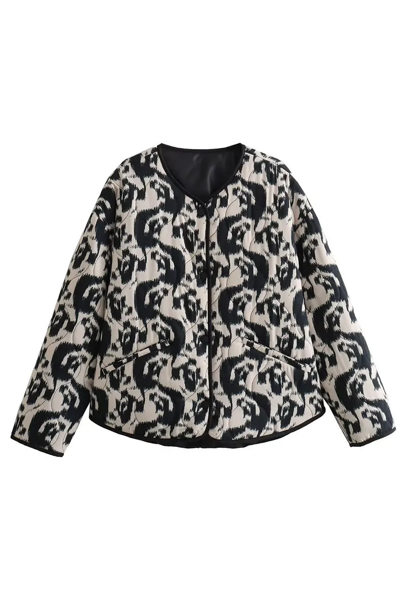 HCS1111 Abstract Allure Quilted Jacket Outerwear