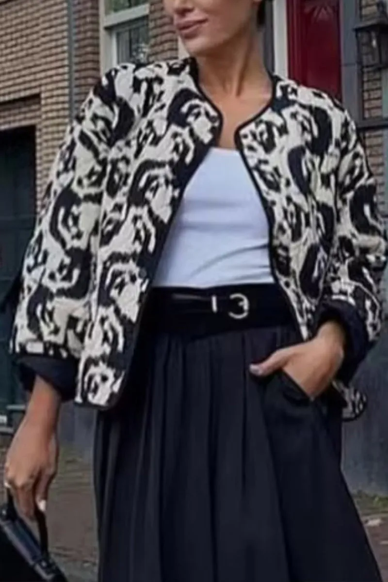 HCS1111 Abstract Allure Quilted Jacket Outerwear