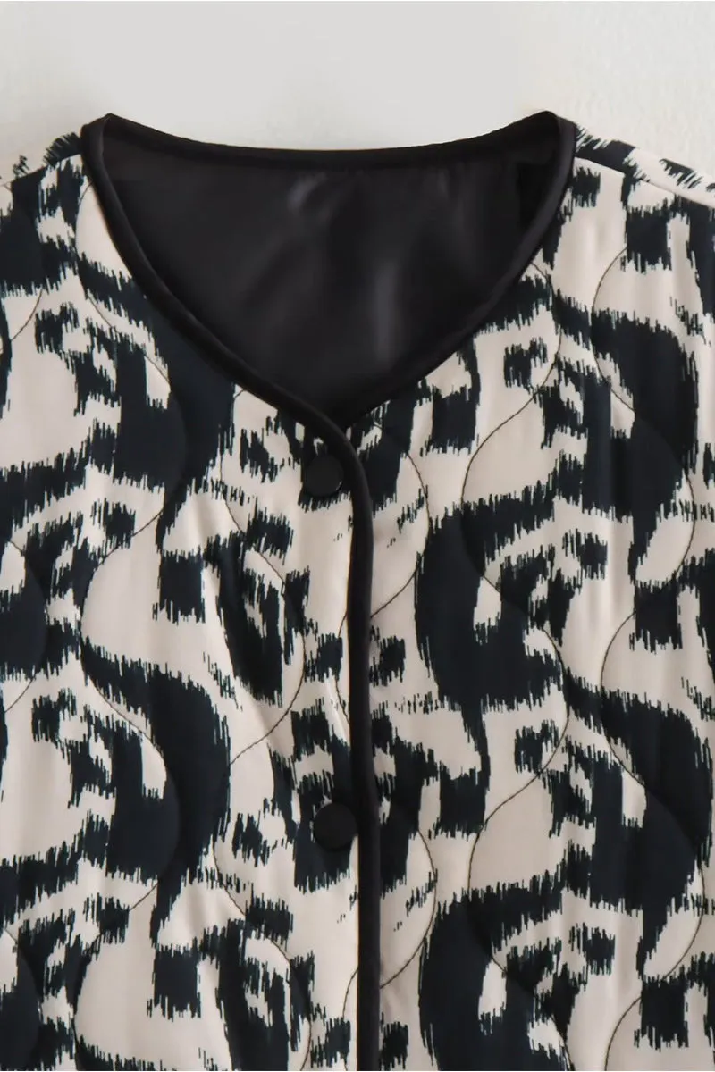 HCS1111 Abstract Allure Quilted Jacket Outerwear