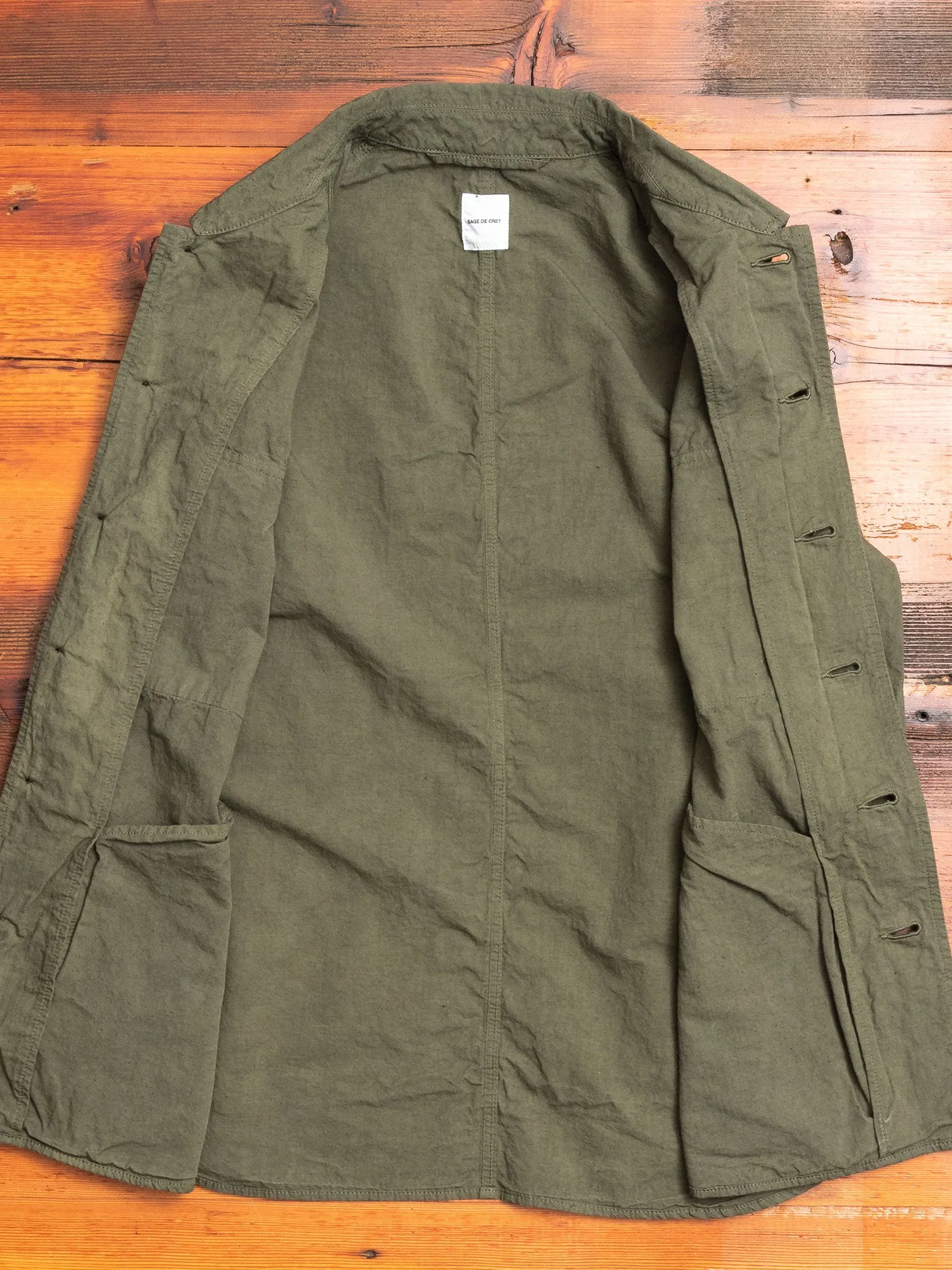 Hemp Shirt Jacket in Khaki