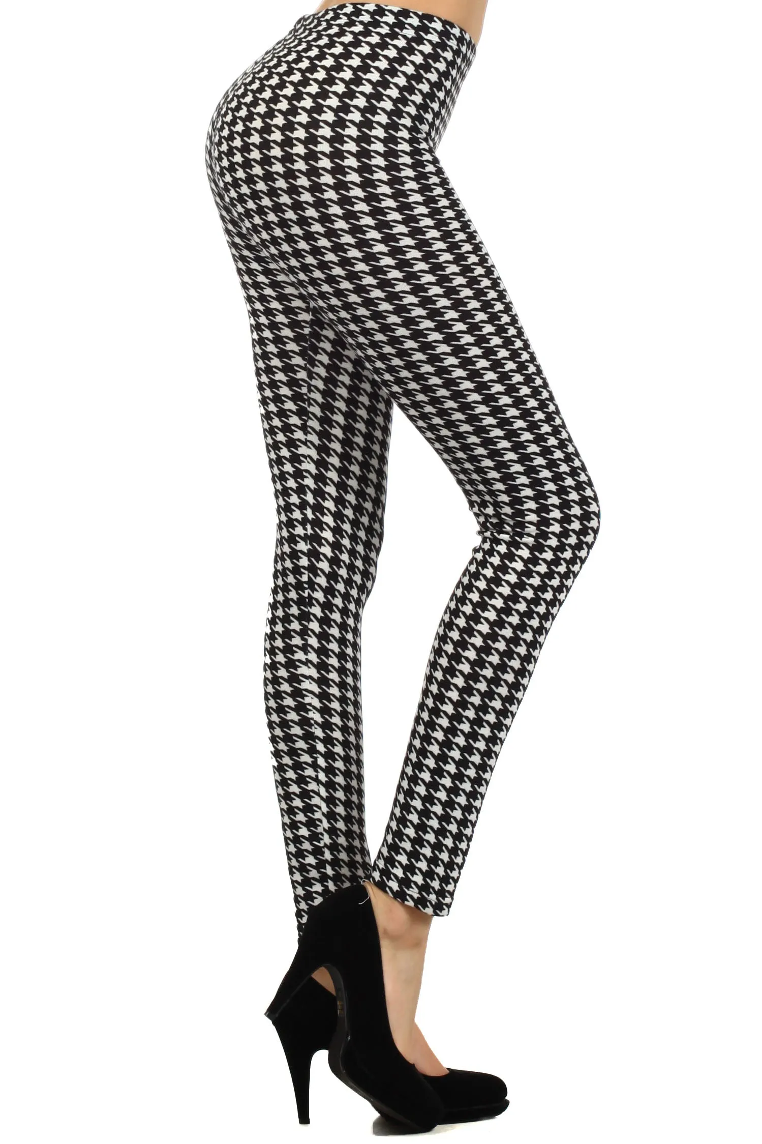High Waisted Houndstooth Printed Leggings