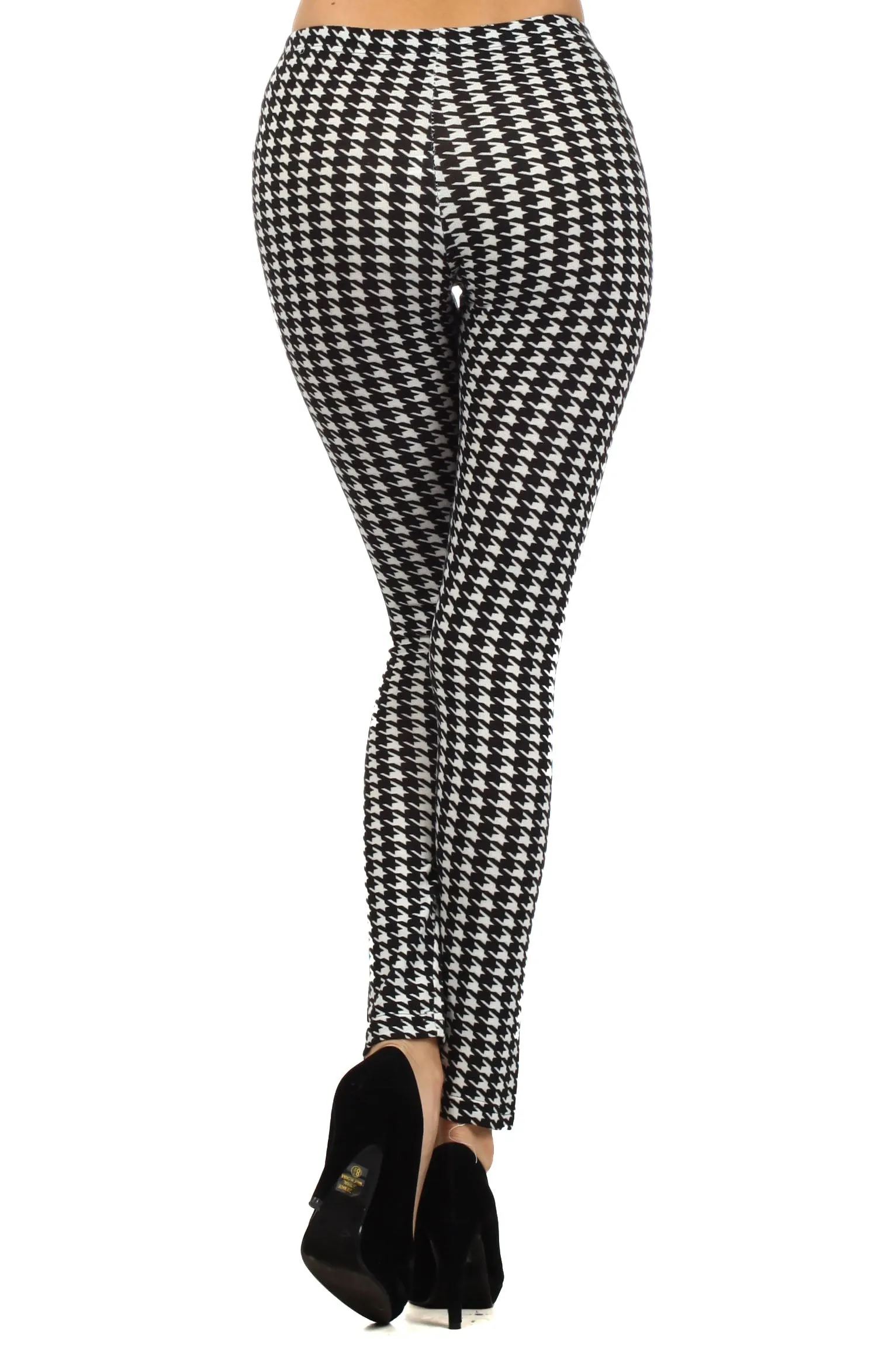 High Waisted Houndstooth Printed Leggings
