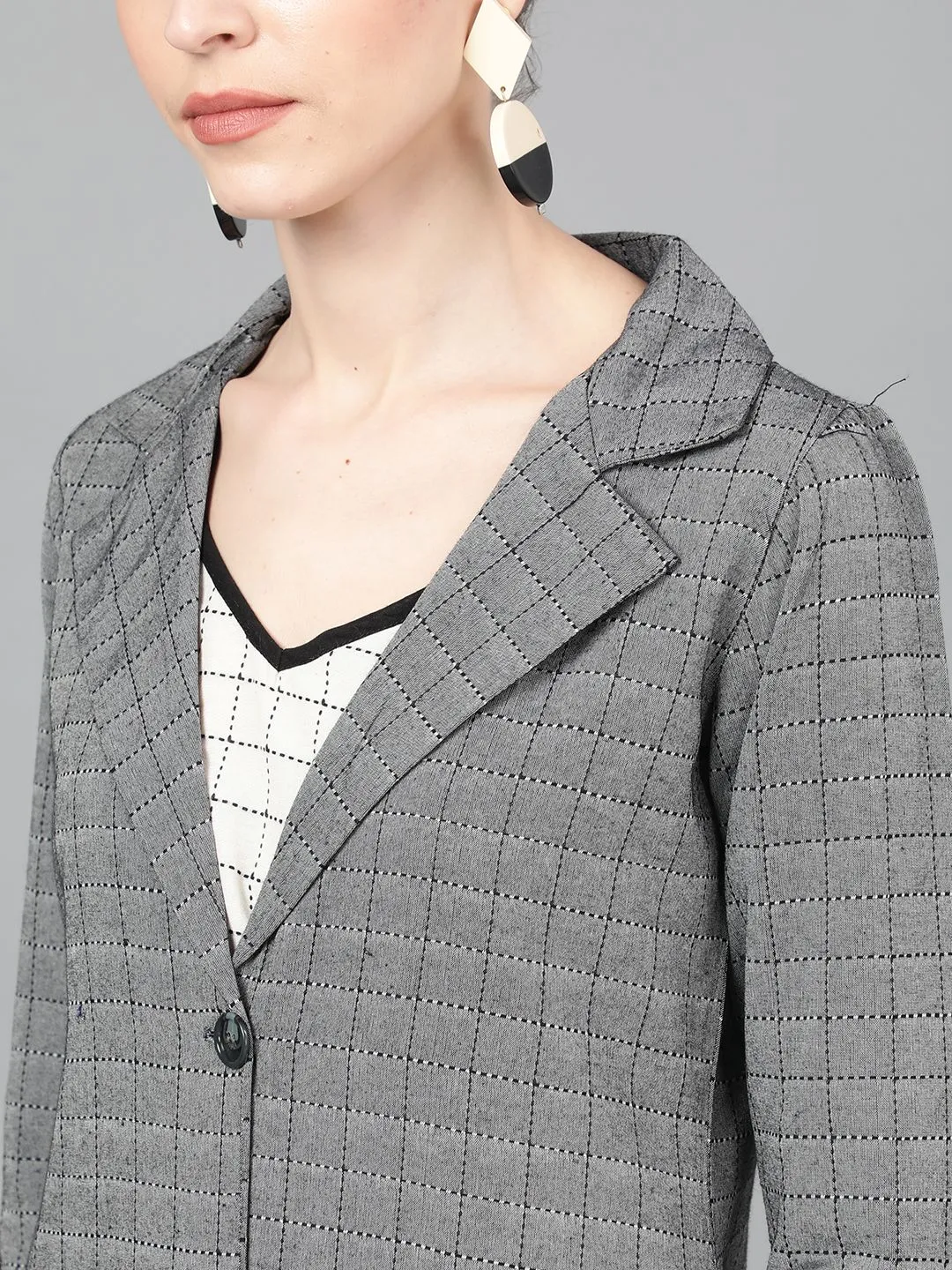 JACKET - Grey Woven Design Jacket