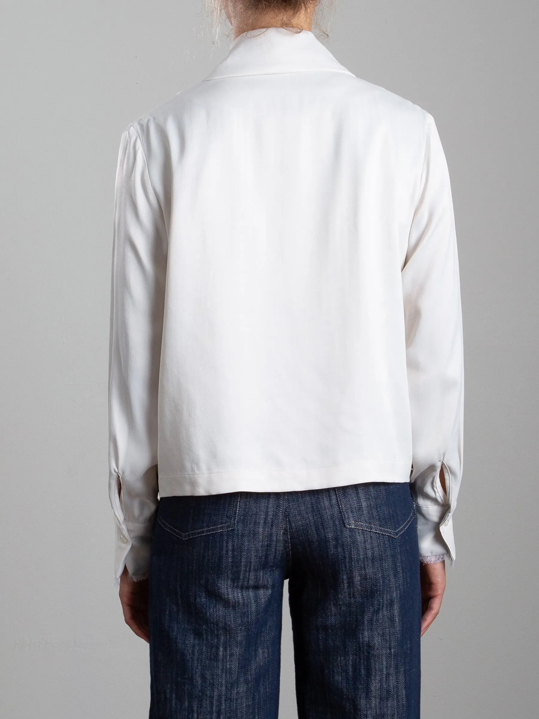 Junior Tux Jacket in Heirloom Satin - Parchment