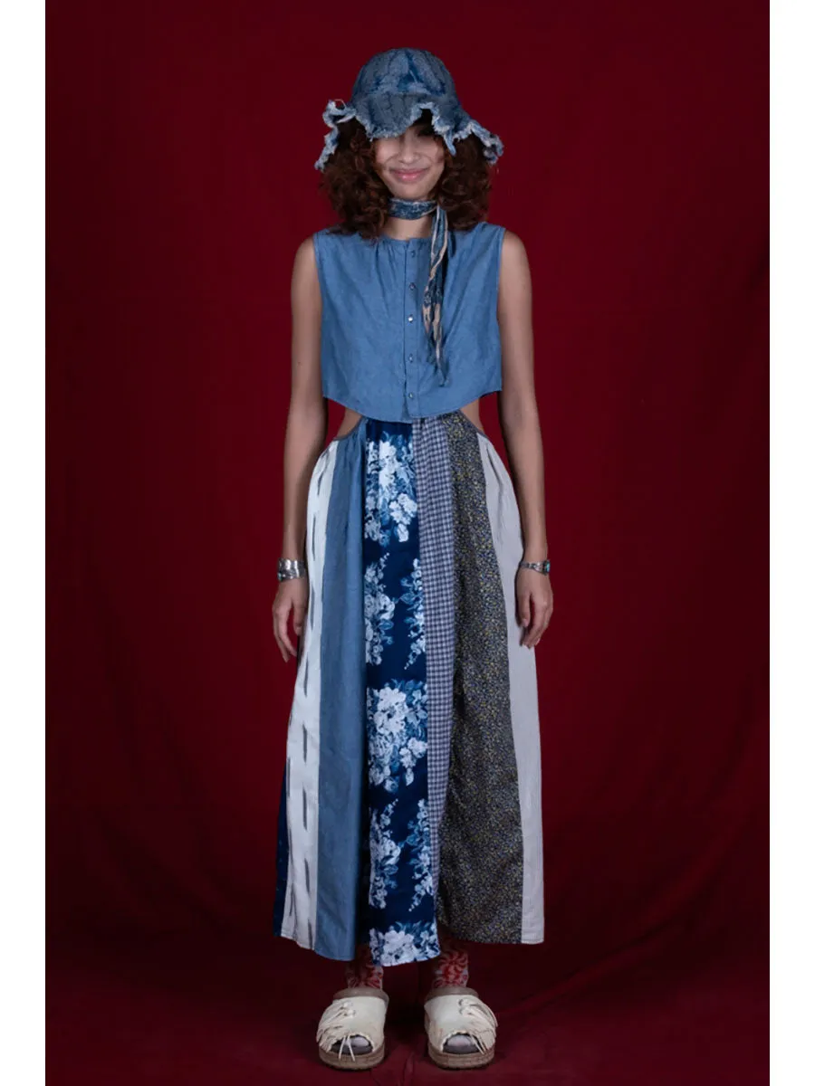 Kapital Patchwork SHRIMP Dress - Brown
