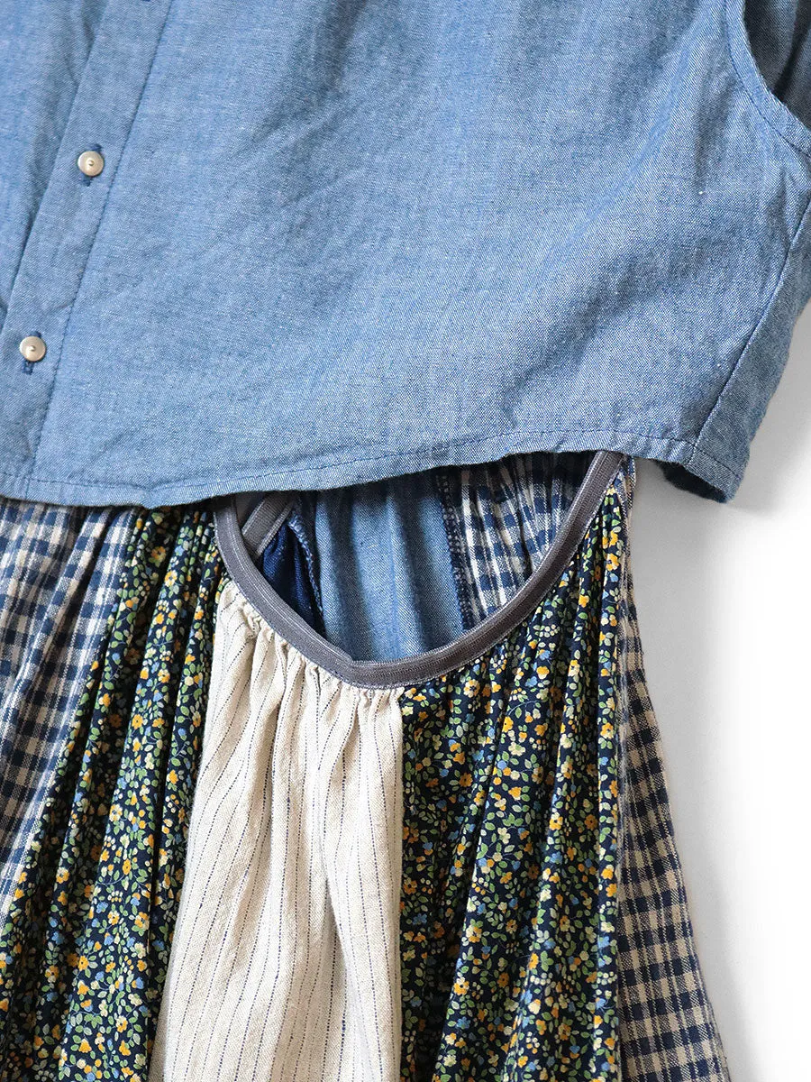 Kapital Patchwork SHRIMP Dress - Indigo