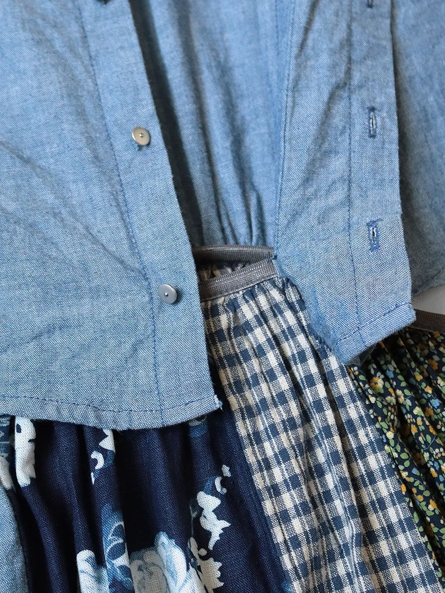 Kapital Patchwork SHRIMP Dress - Indigo