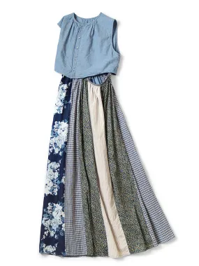 Kapital Patchwork SHRIMP Dress - Indigo