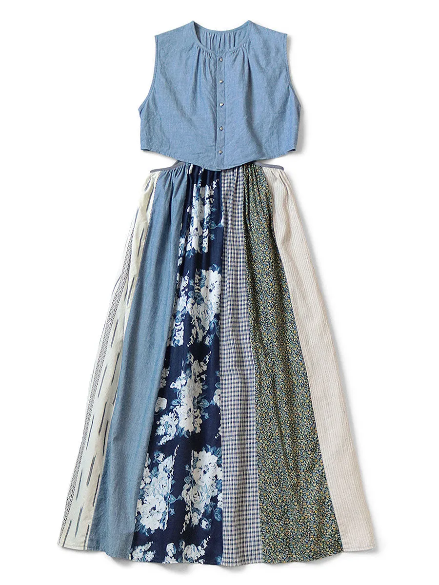 Kapital Patchwork SHRIMP Dress - Indigo