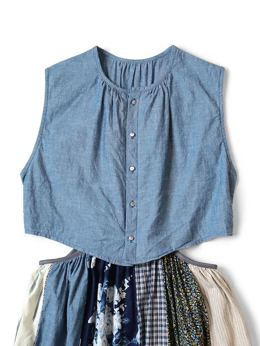 Kapital Patchwork SHRIMP Dress - Indigo