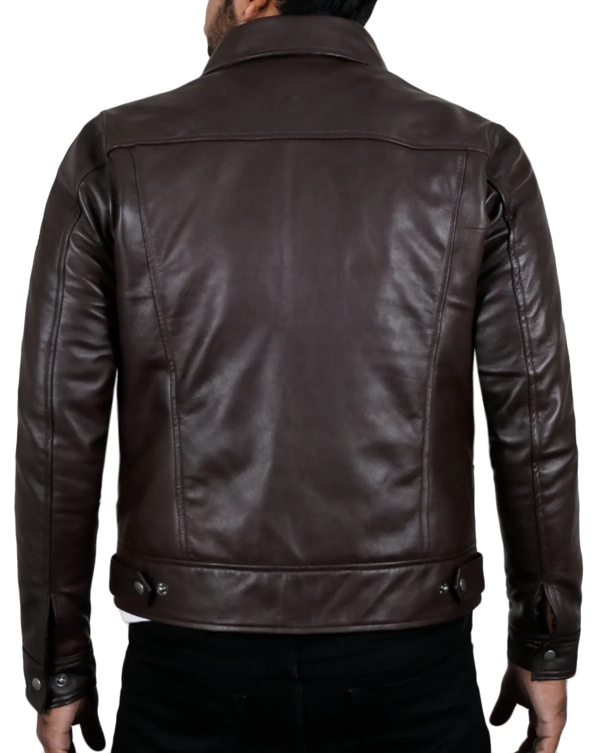 Leather Jackets Hub Mens Genuine Lambskin Leather Jacket (Black, Aviator Jacket) - 1501200