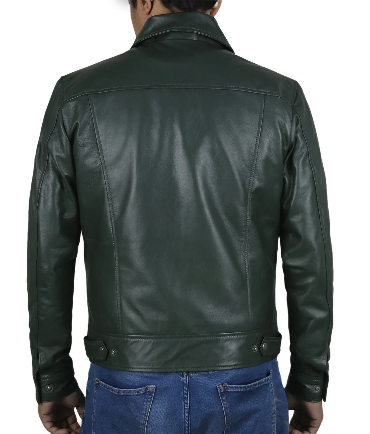 Leather Jackets Hub Mens Genuine Lambskin Leather Jacket (Black, Aviator Jacket) - 1501200