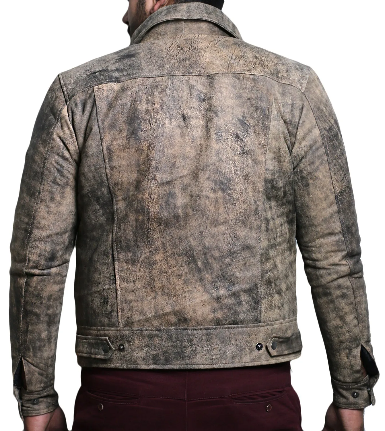 Leather Jackets Hub Mens Genuine Lambskin Leather Jacket (Black, Aviator Jacket) - 1501200