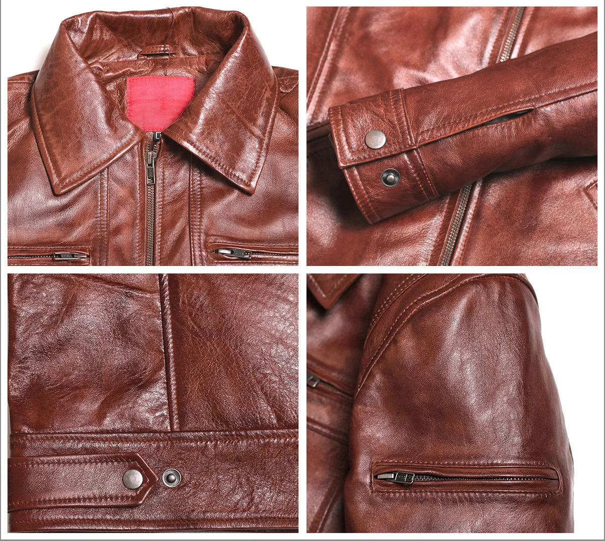 Leather Jackets Hub Mens Genuine Lambskin Leather Jacket (Black, Aviator Jacket) - 1501200