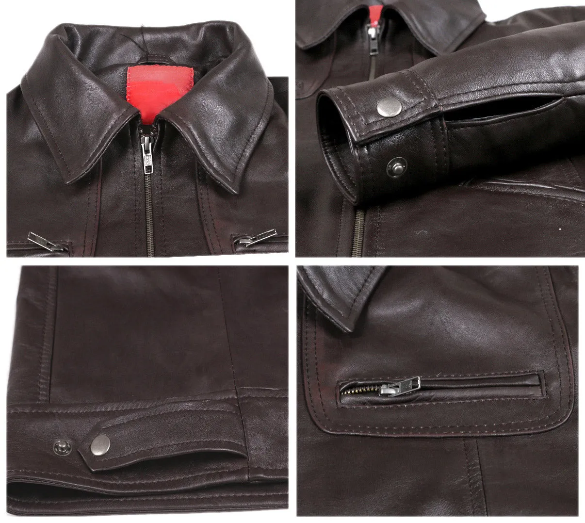 Leather Jackets Hub Mens Genuine Lambskin Leather Jacket (Black, Aviator Jacket) - 1501200