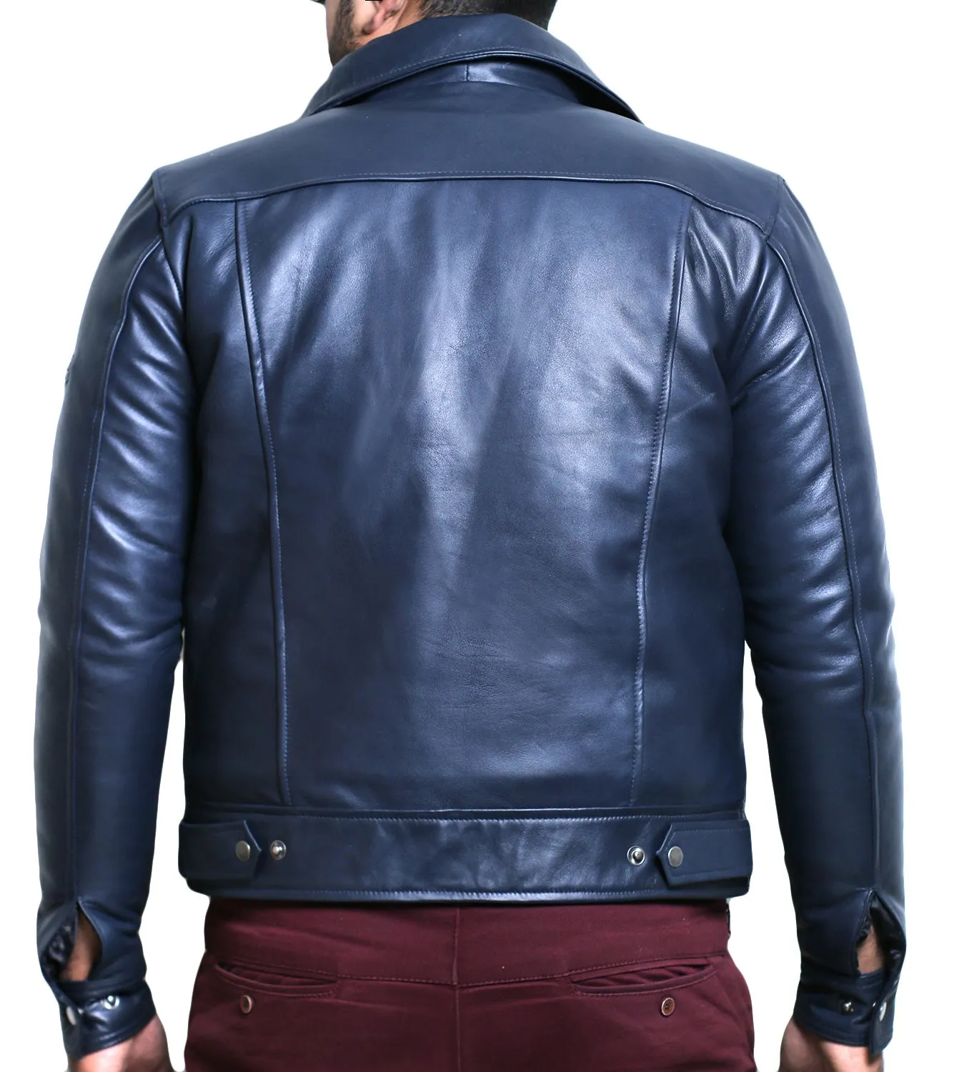 Leather Jackets Hub Mens Genuine Lambskin Leather Jacket (Black, Aviator Jacket) - 1501200