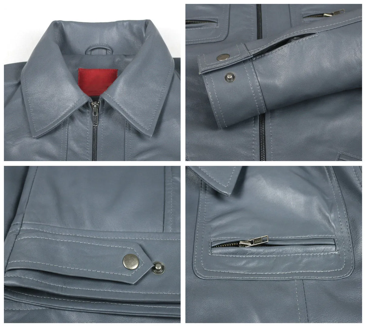 Leather Jackets Hub Mens Genuine Lambskin Leather Jacket (Black, Aviator Jacket) - 1501200