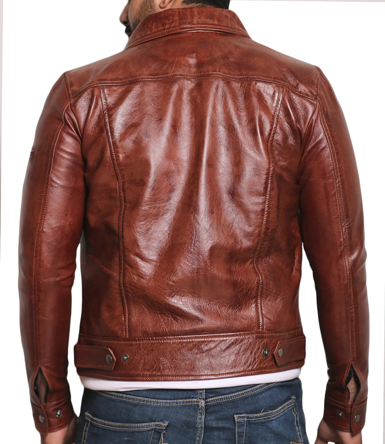 Leather Jackets Hub Mens Genuine Lambskin Leather Jacket (Black, Aviator Jacket) - 1501200