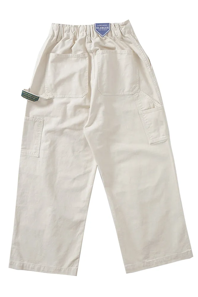 Loose Straight Pants In White