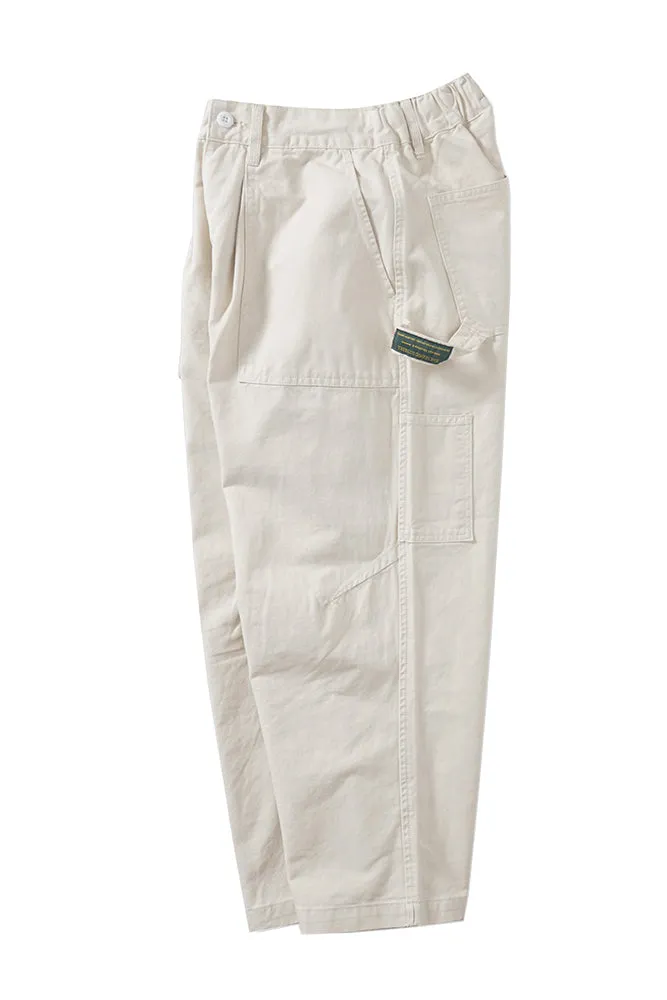 Loose Straight Pants In White